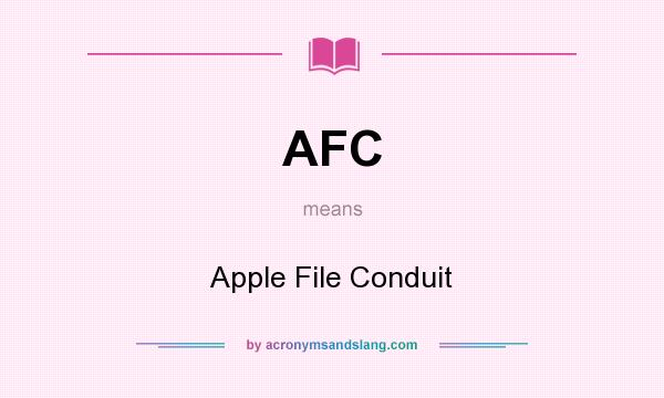 What does AFC mean? It stands for Apple File Conduit