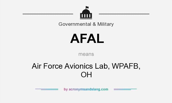 What does AFAL mean? It stands for Air Force Avionics Lab, WPAFB, OH
