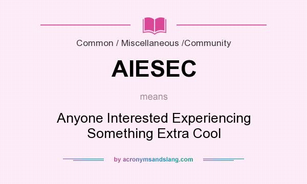What does AIESEC mean? It stands for Anyone Interested Experiencing Something Extra Cool