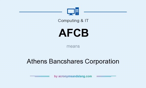 What does AFCB mean? It stands for Athens Bancshares Corporation