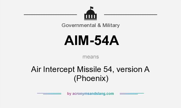 What does AIM-54A mean? It stands for Air Intercept Missile 54, version A (Phoenix)
