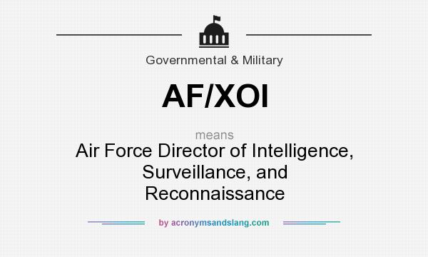 What does AF/XOI mean? It stands for Air Force Director of Intelligence, Surveillance, and Reconnaissance