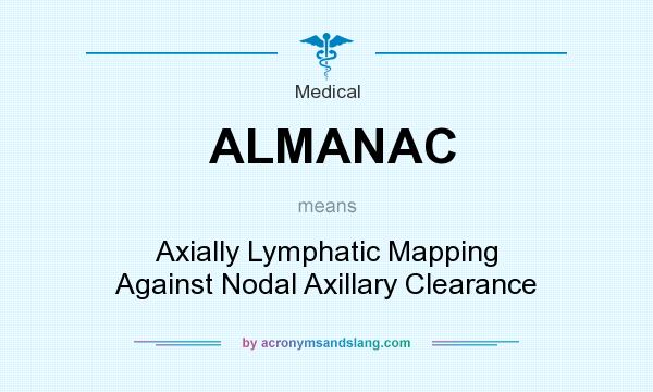 What does ALMANAC mean? It stands for Axially Lymphatic Mapping Against Nodal Axillary Clearance