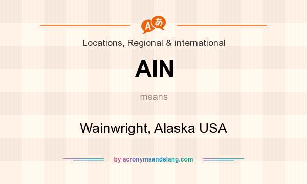 What does AIN mean? It stands for Wainwright, Alaska USA