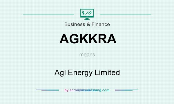 What does AGKKRA mean? It stands for Agl Energy Limited