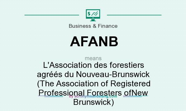 What does AFANB mean? It stands for L`Association des forestiers agréés du Nouveau-Brunswick (The Association of Registered Professional Foresters ofNew Brunswick)
