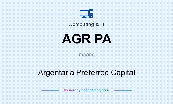What does AGR PA mean? It stands for Argentaria Preferred Capital