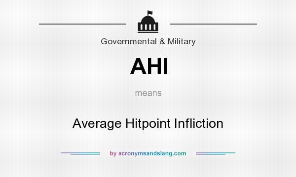 What does AHI mean? It stands for Average Hitpoint Infliction