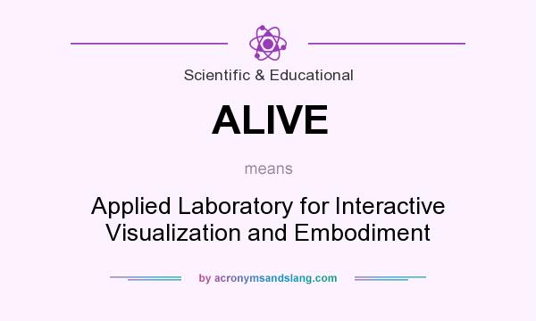What does ALIVE mean? It stands for Applied Laboratory for Interactive Visualization and Embodiment
