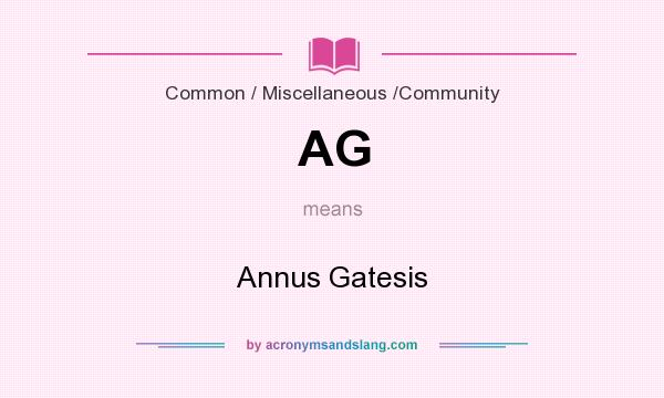 What does AG mean? It stands for Annus Gatesis