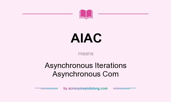 What does AIAC mean? It stands for Asynchronous Iterations Asynchronous Com