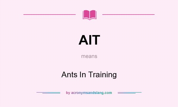 What does AIT mean? It stands for Ants In Training