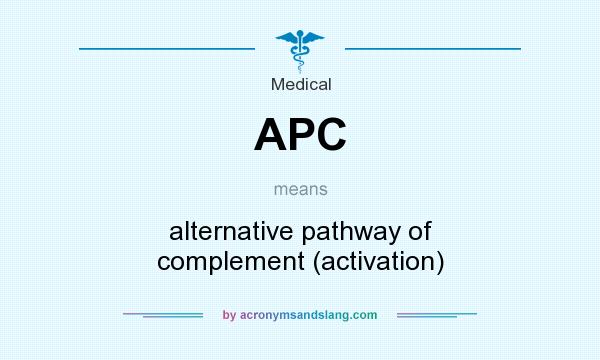 What does APC mean? It stands for alternative pathway of complement (activation)