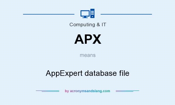 What does APX mean? It stands for AppExpert database file