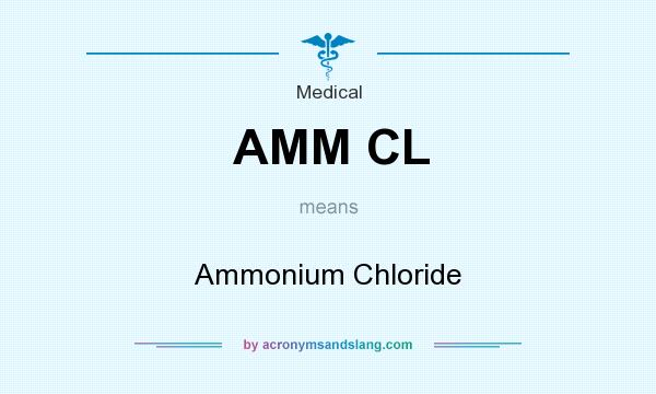 What does AMM CL mean? It stands for Ammonium Chloride