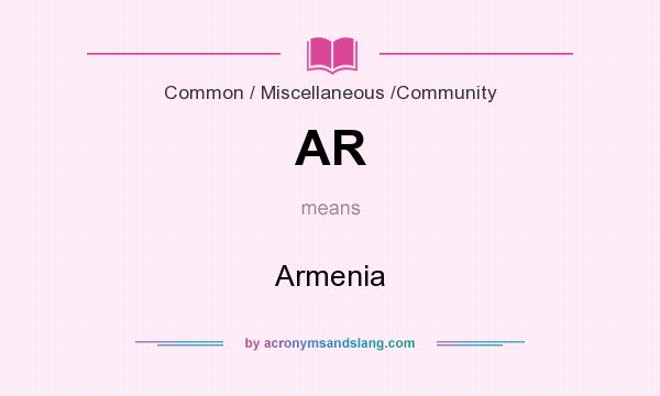 What does AR mean? It stands for Armenia