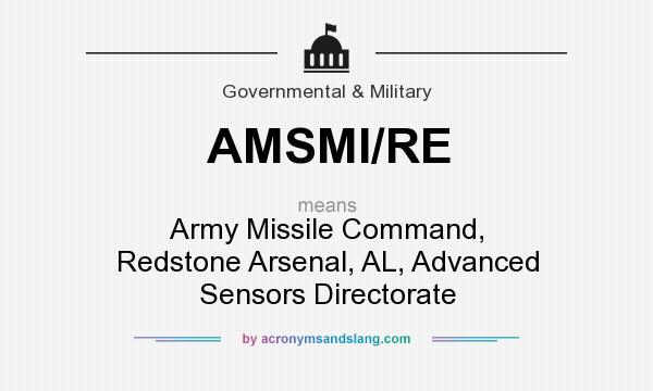 What does AMSMI/RE mean? It stands for Army Missile Command, Redstone Arsenal, AL, Advanced Sensors Directorate
