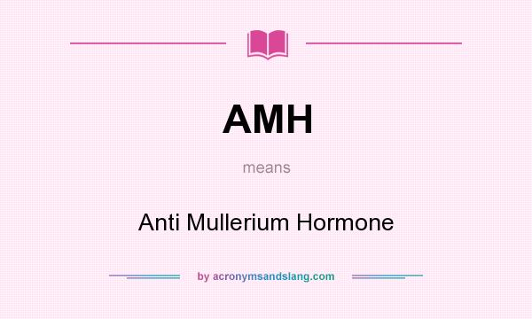 What does AMH mean? It stands for Anti Mullerium Hormone