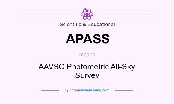 What does APASS mean? It stands for AAVSO Photometric All-Sky Survey