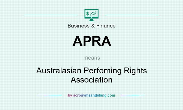 What does APRA mean? It stands for Australasian Perfoming Rights Association