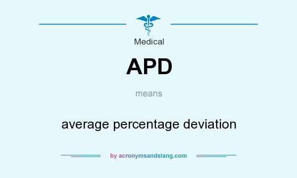 What does APD mean? It stands for average percentage deviation