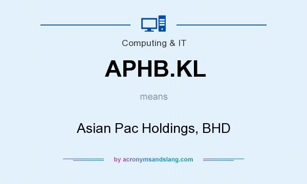 What does APHB.KL mean? It stands for Asian Pac Holdings, BHD