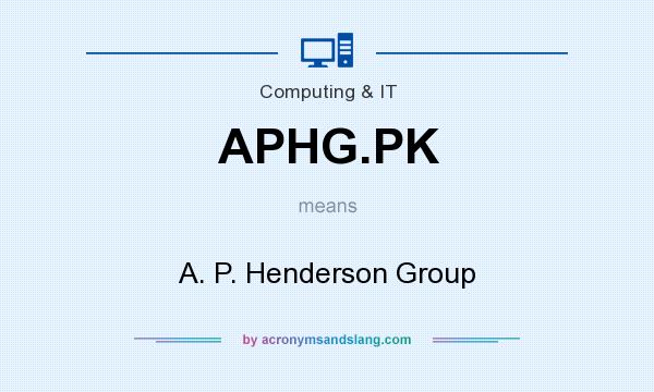What does APHG.PK mean? It stands for A. P. Henderson Group