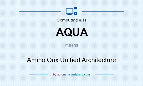What does AQUA mean? It stands for Amino Qnx Unified Architecture