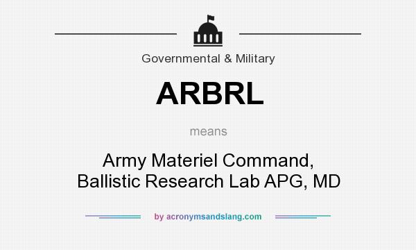 What does ARBRL mean? It stands for Army Materiel Command, Ballistic Research Lab APG, MD