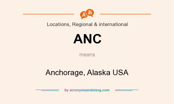 What does ANC mean? It stands for Anchorage, Alaska USA