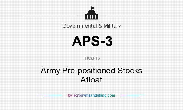 What does APS-3 mean? It stands for Army Pre-positioned Stocks Afloat