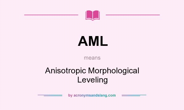 What does AML mean? It stands for Anisotropic Morphological Leveling