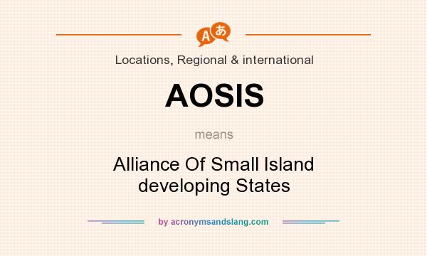 What does AOSIS mean? It stands for Alliance Of Small Island developing States
