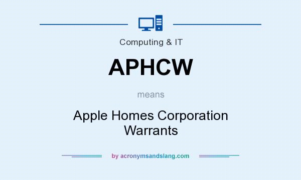 What does APHCW mean? It stands for Apple Homes Corporation Warrants