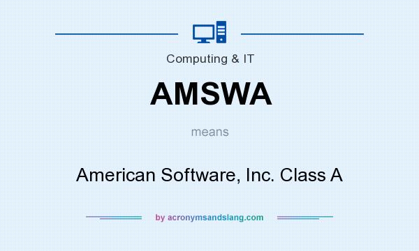 What does AMSWA mean? It stands for American Software, Inc. Class A