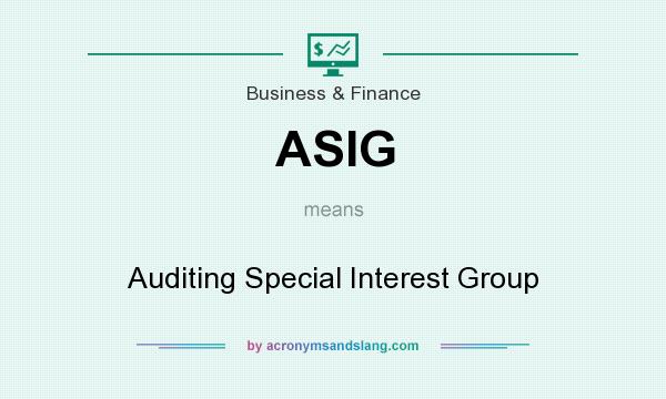 What does ASIG mean? It stands for Auditing Special Interest Group