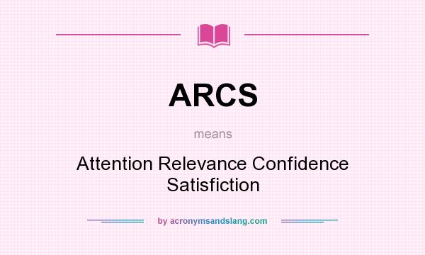 What does ARCS mean? It stands for Attention Relevance Confidence Satisfiction