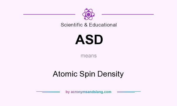 What does ASD mean? It stands for Atomic Spin Density