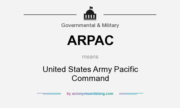 What does ARPAC mean? It stands for United States Army Pacific Command