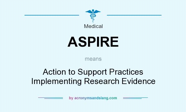 What does ASPIRE mean? It stands for Action to Support Practices Implementing Research Evidence