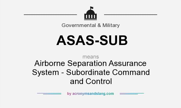 What does ASAS-SUB mean? It stands for Airborne Separation Assurance System - Subordinate Command and Control