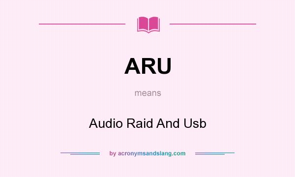 What does ARU mean? It stands for Audio Raid And Usb