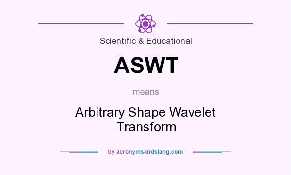 What does ASWT mean? It stands for Arbitrary Shape Wavelet Transform