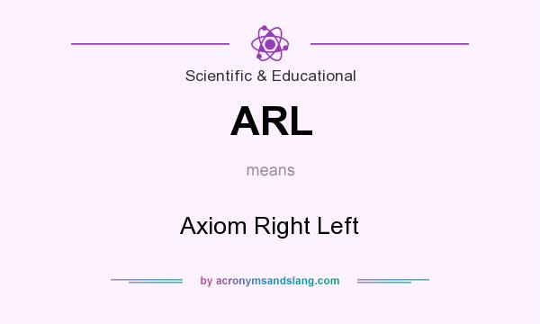 What does ARL mean? It stands for Axiom Right Left