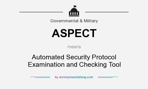 What does ASPECT mean? It stands for Automated Security Protocol Examination and Checking Tool