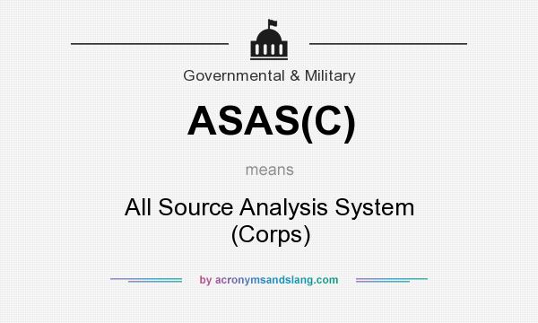 What does ASAS(C) mean? It stands for All Source Analysis System (Corps)