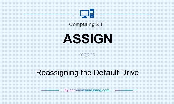 What does ASSIGN mean? It stands for Reassigning the Default Drive