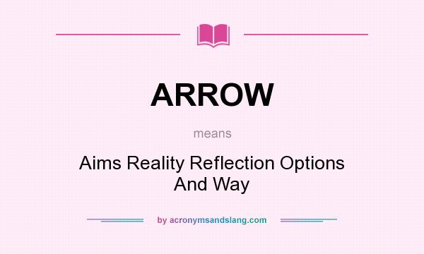 What does ARROW mean? It stands for Aims Reality Reflection Options And Way