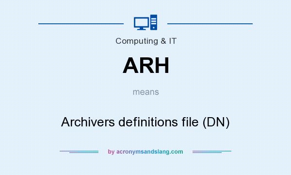 What does ARH mean? It stands for Archivers definitions file (DN)