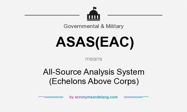 What does ASAS(EAC) mean? It stands for All-Source Analysis System (Echelons Above Corps)